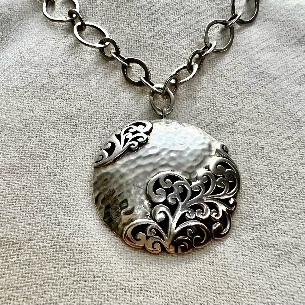 LOIS HILL Sterling Silver Disc with Scroll Cutouts - Picture 4 of 5